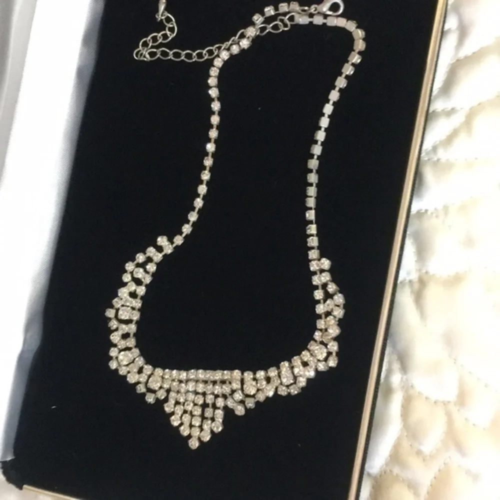 Rhinestone Necklace collar & Earrings Set crystal - Picture 7 of 16